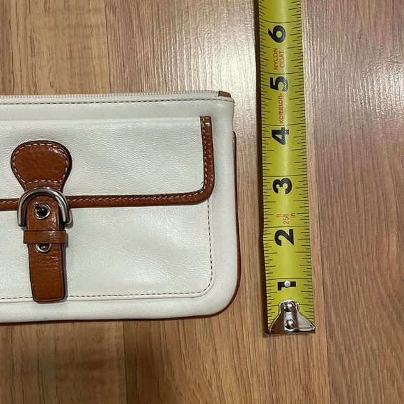 Coach White & Brown Leather Wristlet - Picture 7 of 7
